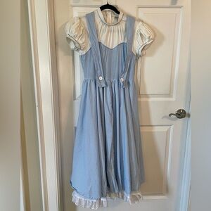 Chic Blue and White Pinafore Dress